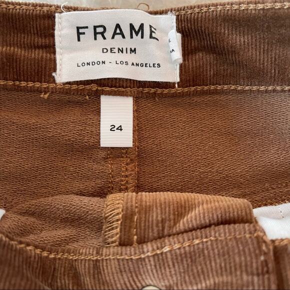 FRAME Le Mini Skirt Warm Tan Thin Corduroy 24 - Picture 9 of 10